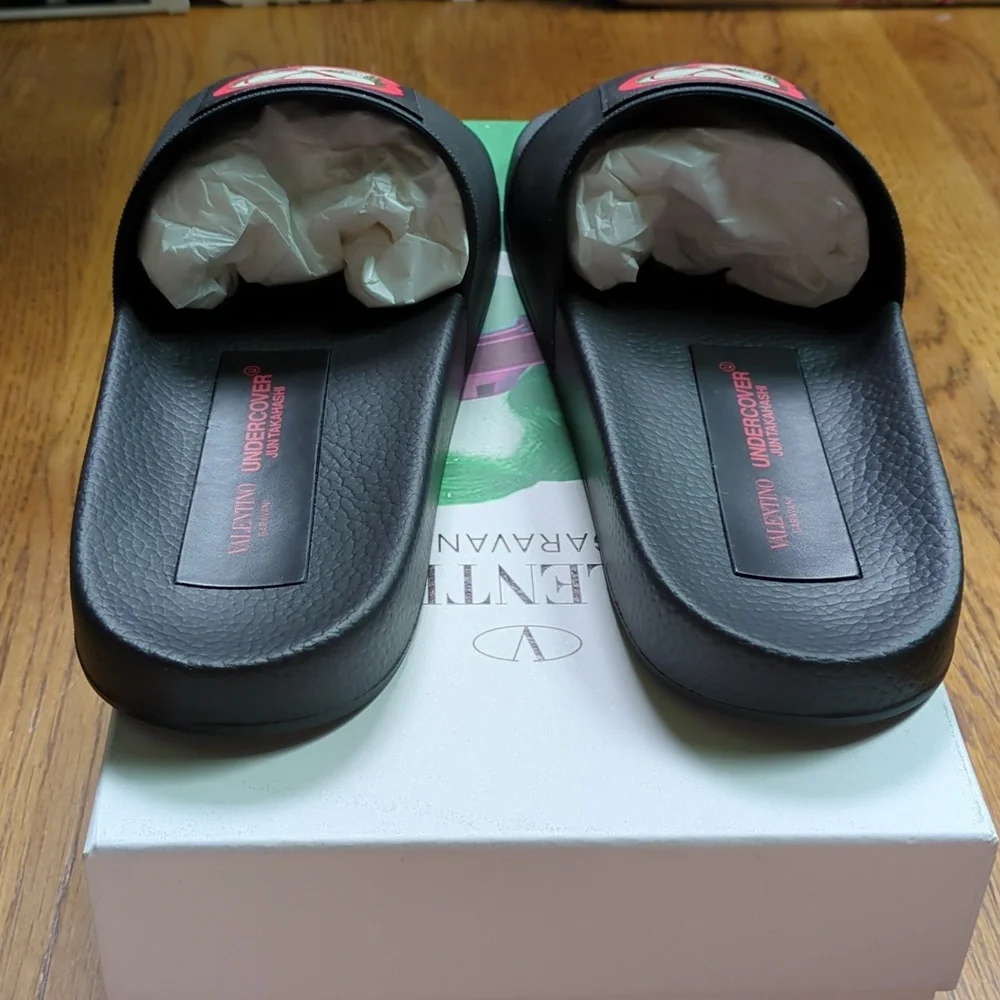 NIB Valentino Black Skull Pool Slide Undercover Jun Takahashi Collab Men's EU 45